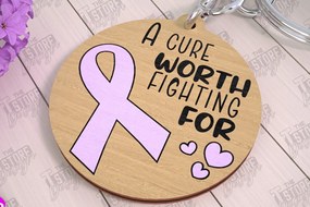 Σετ των 3 Intra απο ξύλο plywood 3mm-4mm πάχος Μπρελόκ Ευαισθητοποίησης για τον Καρκίνο | Νικητής Καρκίνου Δίασταση 6x6 cm INTRAFABR-111797523