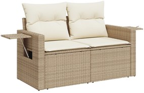 vidaXL 13 Piece Garden Sofa Set with Cushions Beige Poly Rattan Acacia