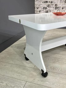 Stewehome ΤΡΑΠΕΖΙ ΜΕ ΡΟΛΑ-λευκό 100x60x53 cm