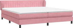 vidaXL Box Spring κρεβάτι με στρώματα ροζ 180x210 cm Βελούδινο