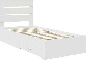 vidaXL Σκελετός Κρεβατιού Λευκό 90 x 190 cm Επεξεργασμένο ξύλο