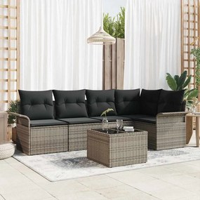vidaXL Σετ Καναπέ Κήπου 6 pcs 242.5 x 132.5 x 85 εκ. Πολυ ράταν