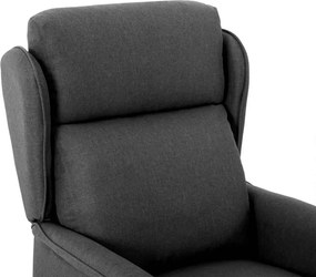 vidaXL Ανακλινόμενη πολυθρόνα Σκούρο Γκρι 66.5 x 94 x 101.5 εκ