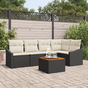 vidaXL Σετ Καναπέ Κήπου 6 pcs Μαύρος, λευκός 55 x 55 x 37 εκ