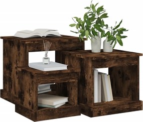 vidaXL Τραπεζάκια Σαλονιού 3 τεμ Καπνιστή Oak Επεξ. Ξύλο