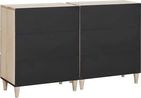 vidaXL Πλαϊνό γραφείο 2 pcs Λευκό 120 x 33,5 x 75 εκ Μασίφ ξύλο μάνγκο