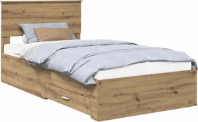 vidaXL Σκελετός Κρεβατιού Artisan Δρυς 100 x 200 cm Επεξεργασμένο Ξύλο