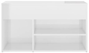 Παπουτσοθήκη Γυαλιστερή Λευκή 80 x 30 x 45 εκ. από Μοριοσανίδα - Λευκό