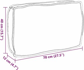 vidaXL Μαξιλάρι Μαύρο 70 x 40 x 12 cm Ύφασμα Όξφορντ