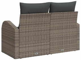 vidaXL Καναπές Κήπου με μαξιλάρι Γκρι 124 x 62 x 69cm συνθετικό ρατάν