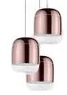 Κρεμαστό Φωτιστικό Οροφής 3xLED 4,2W Dimmable Triac Φυσητό Γυαλί Μεταλιζέ Gong S1 3R Prandina-1A63004510199-Ροζ 1A63004510199