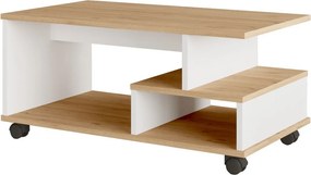 Τραπεζάκι Σαλονιού Δρυς / Λευκό FRARUTO 90x51x42.5