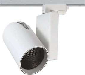 Σποτ ράγας led 4 καλωδίων λευκό 35W 230V 3000k θερμό λευκό φως 2500lm δέσμης 24°