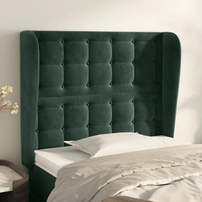 Κεφαλάρι με Πτερύγια Πράσινο 83x23x118/128 εκ. Βελούδινο - Πράσινο