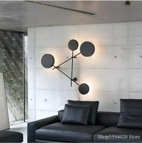 Stewehome Υπερμοντέρνο φωτιστικό LED τοίχου Μαύρο