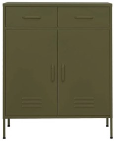 vidaXL Ντουλάπι Αποθήκευσης Πράσινο Λαδί 80x35x101,5 εκ. από Ατσάλι