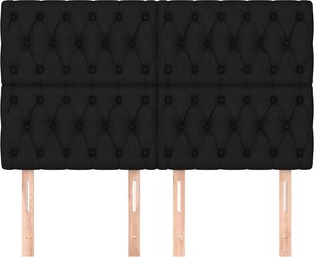 vidaXL Κεφαλάρι Μαύρο 144x7x118/128 εκ. Ύφασμα