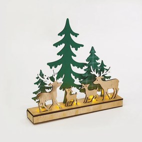 Χριστουγεννιάτικο Διακοσμητικό Με Led Aca Polywood Xmas Scenery Green X0751128
