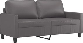 vidaXL Πολυθρόνες Σετ 2 Τεμαχίων Γκρι Συνθετικό Δέρμα με Μαξιλάρια