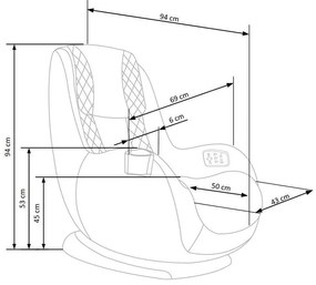 Ρυθμιζόμενη πολυθρόνα Houston 849, 94x69x94cm, 38 kg, Γκρι, Οικολογικό δέρμα | Epipla1.gr