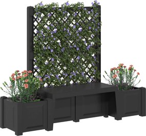vidaXL Κήπος Πάγκος Κοπεγχάγη Ανθρακί 173 x 49 x 135,5 εκ. PP