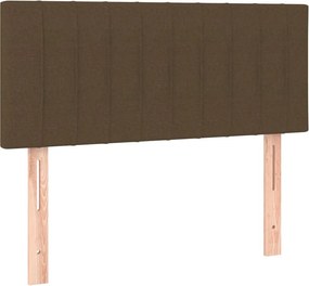 vidaXL Κρεβάτι Boxspring με Στρώμα Σκούρο Καφέ 90x190 εκ. Υφασμάτινο