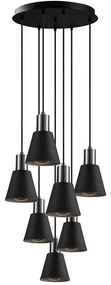 Φωτιστικό Οροφής Kem 892OPV1649 Φ43x111cm 7xE27 40W Black Opviq