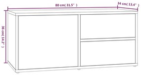 Έπιπλο Τηλεόρασης Καφέ Δρυς 80x34x36 εκ. Επεξεργασμένο Ξύλο - Καφέ