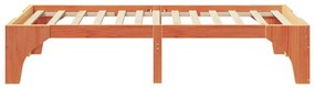 vidaXL Κρεβάτι δαπέδου Καφέ 75 x 190 cm Μασίφ ξύλο πεύκου