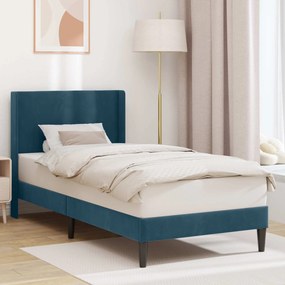 vidaXL Σκελετός Κρεβατιού Μπλε 100 x 200 cm Βελούδο