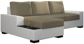 Γωνιακός καναπές Nero-Αριστερή-Λευκό - Μπεζ