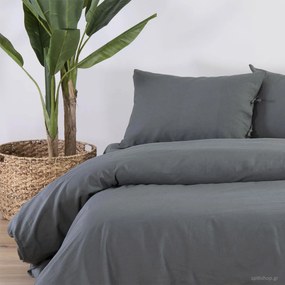 Σεντόνι King Size Επίπεδο (270x280) Nef-Nef Homeware Cotton Linen Γκρι
