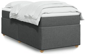 vidaXL Κρεβάτι Boxspring με Στρώμα Σκούρο Γκρι 100x200 εκ. Υφασμάτινο