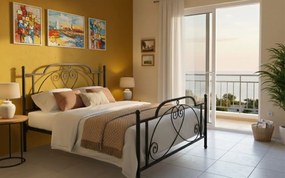 Κρεβάτι Έλλη-90x190-Ασημί Σφυρίλατο-Με ποδαρικό