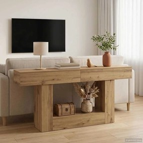 vidaXL Τεχνίτικη Δρυς 160 x 30 x 74 εκ