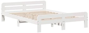 vidaXL Σκελετός Κρεβ. Χωρίς Στρώμα Λευκό 150x200 εκ Μασίφ Πεύκο
