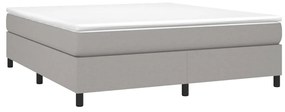 vidaXL Κρεβάτι Boxspring με Στρώμα Ανοιχτό Γκρι 180x200 εκ. Υφασμάτινο