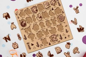 Σετ των 2 Intra απο ξύλο plywood 3mm-4mm πάχος ΑΛΦΑΒΗΤΙΚΟ Παζλ για παιδιά, Πρότυπο Δίασταση 15x15 cm INTRAFABR-86175708