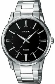 Ανδρικά Ρολόγια Casio MTP1303PD1AVEG Μαύρο Ασημί