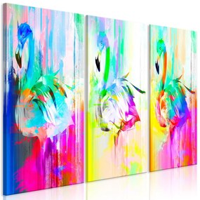 Πίνακας - Colourful Flamingos (3 Parts) 90x60