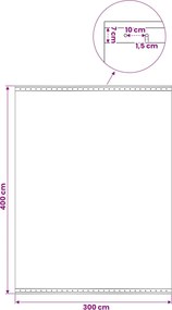 vidaXL Μουσαμάς με Ύφανση Leno Λευκός 4 x 3 μ. 260 γρ./μ²