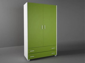 Intrahome Ντουλάπα παιδική δίφυλλη σε χρώμα λευκό ρουστίκ-λαχανί 105x50x180 Intrahomesa-00652196