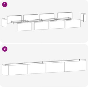 vidaXL Υψωμένο Κρεβάτι Κήπου Λευκό 360 x 40 x 40 εκ.