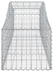 Συρματοκιβώτια Τοξωτά 40 τεμ. 200x50x40/60 εκ. Γαλβαν. Ατσάλι - Ασήμι