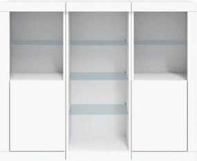 vidaXL Μπουφέδες με Φώτα LED 3 τεμ. Λευκοί από Επεξεργασμένο Ξύλο