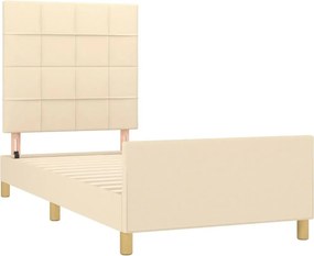 vidaXL Σκελετός Κρεβατιού Χωρίς Στρώμα Κρεμ 100 x 200 εκ. Υφασμάτινο