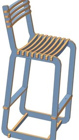 Σετ των 2 Intra απο ξύλο plywood 3mm-4mm πάχος – ξύλο Ξύλινο Σχέδιο Σκαμπώ Μπαρ 12x15 cm INTRAVECTRY-MY555315