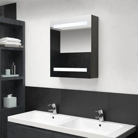 Καθρέφτης Μπάνιου με Ντουλάπι / LED Ανθρακί 50 x 14 x 60 εκ. - Ανθρακί