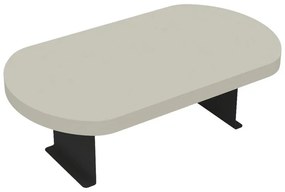 Βοηθητικό τραπεζάκι Linea κρέμ - μαύρα μεταλλικά πόδια 20x35x10 εκ. 20x35x10 εκ.