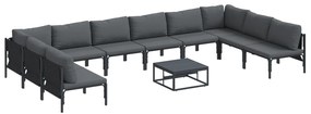 vidaXL Σετ Καναπέ Κήπου 11 pcs Ανθρακί Ατσάλι
